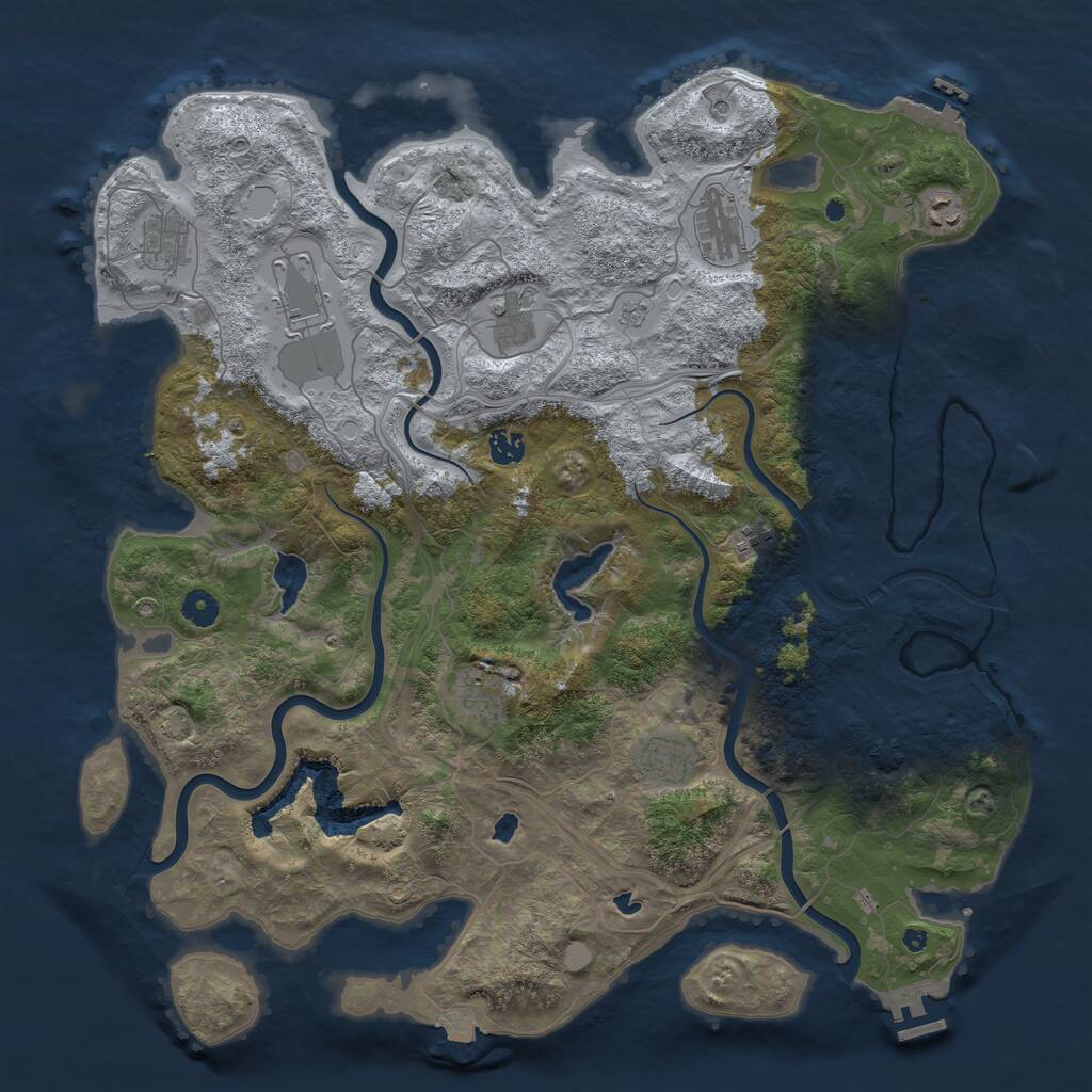 Rust Map: Procedural Map, Size: 4500, Seed: 15484, 15 Monuments