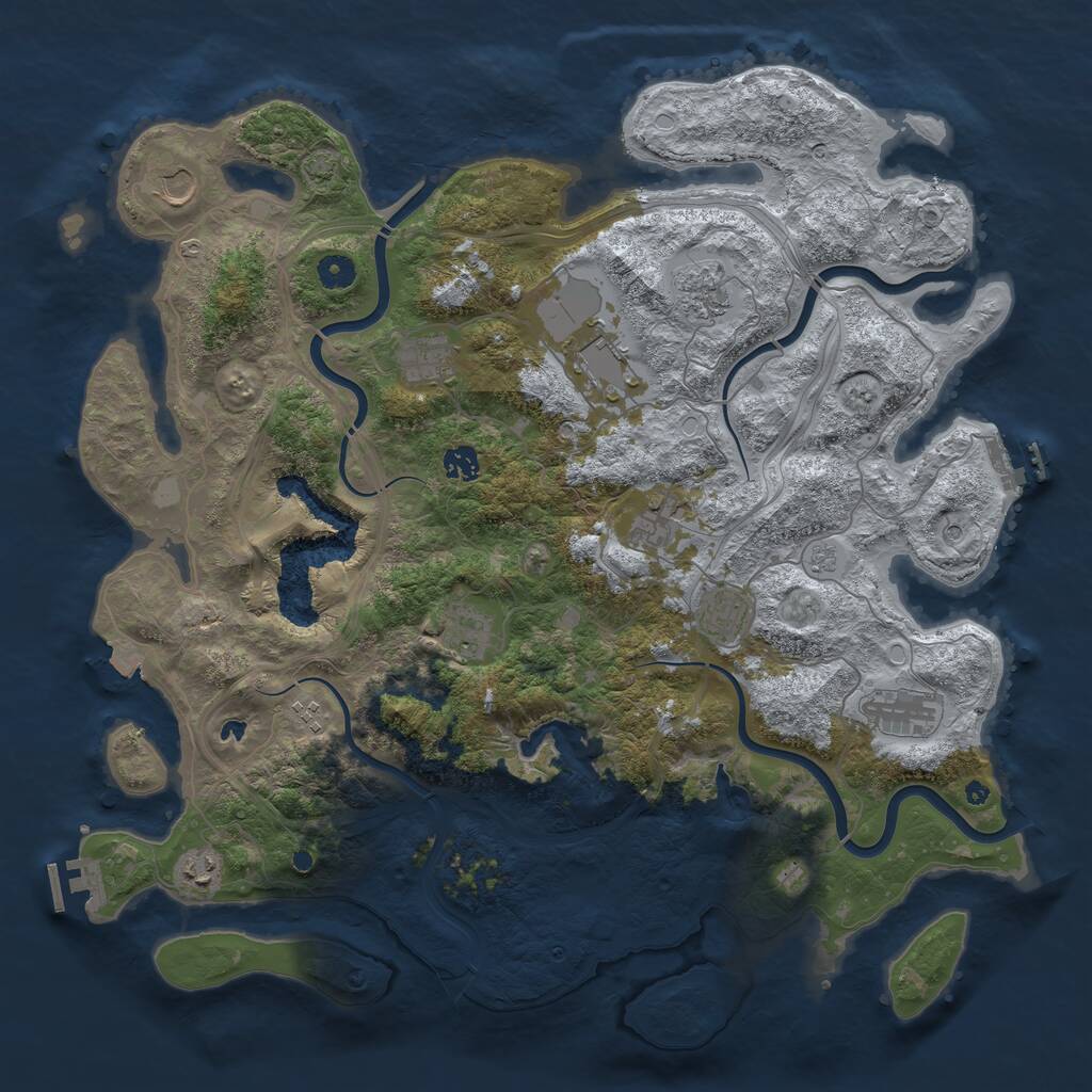 Rust Map: Procedural Map, Size: 4500, Seed: 404527170, 17 Monuments