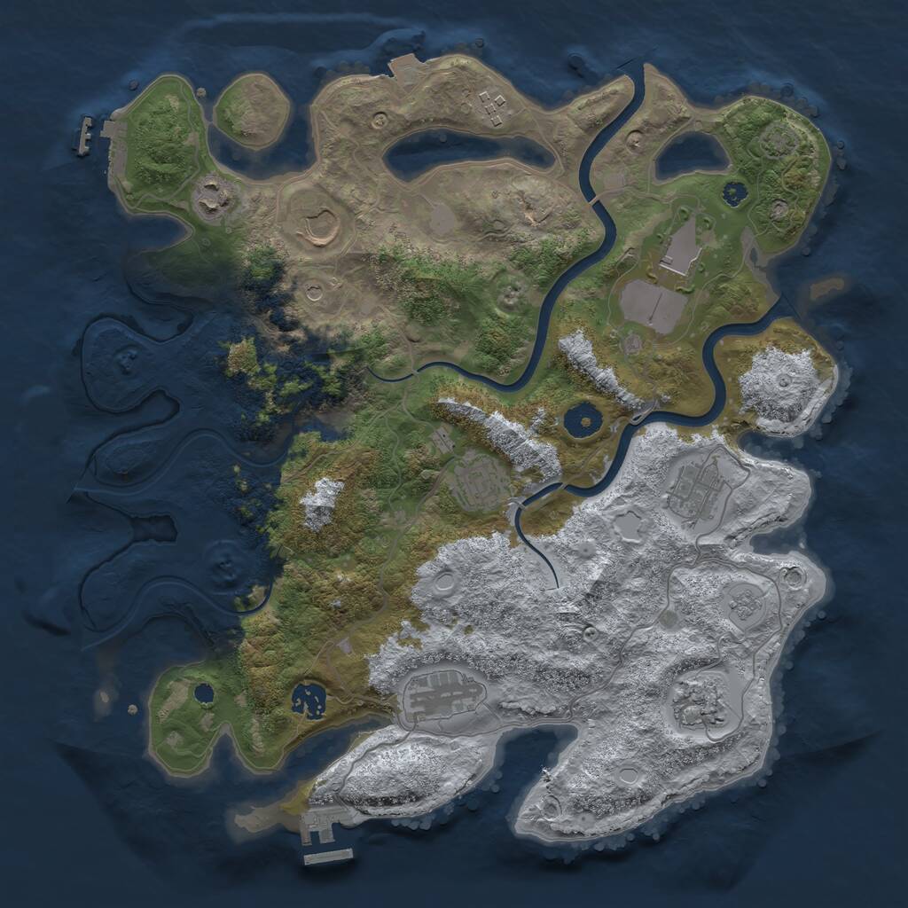 Rust Map: Procedural Map, Size: 3750, Seed: 56732, 15 Monuments