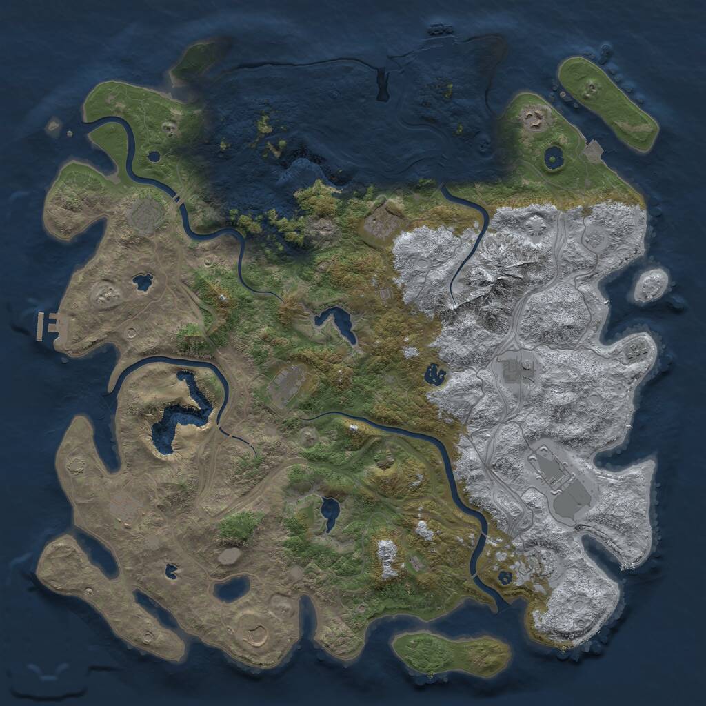 Rust Map: Procedural Map, Size: 5000, Seed: 31742621, 17 Monuments