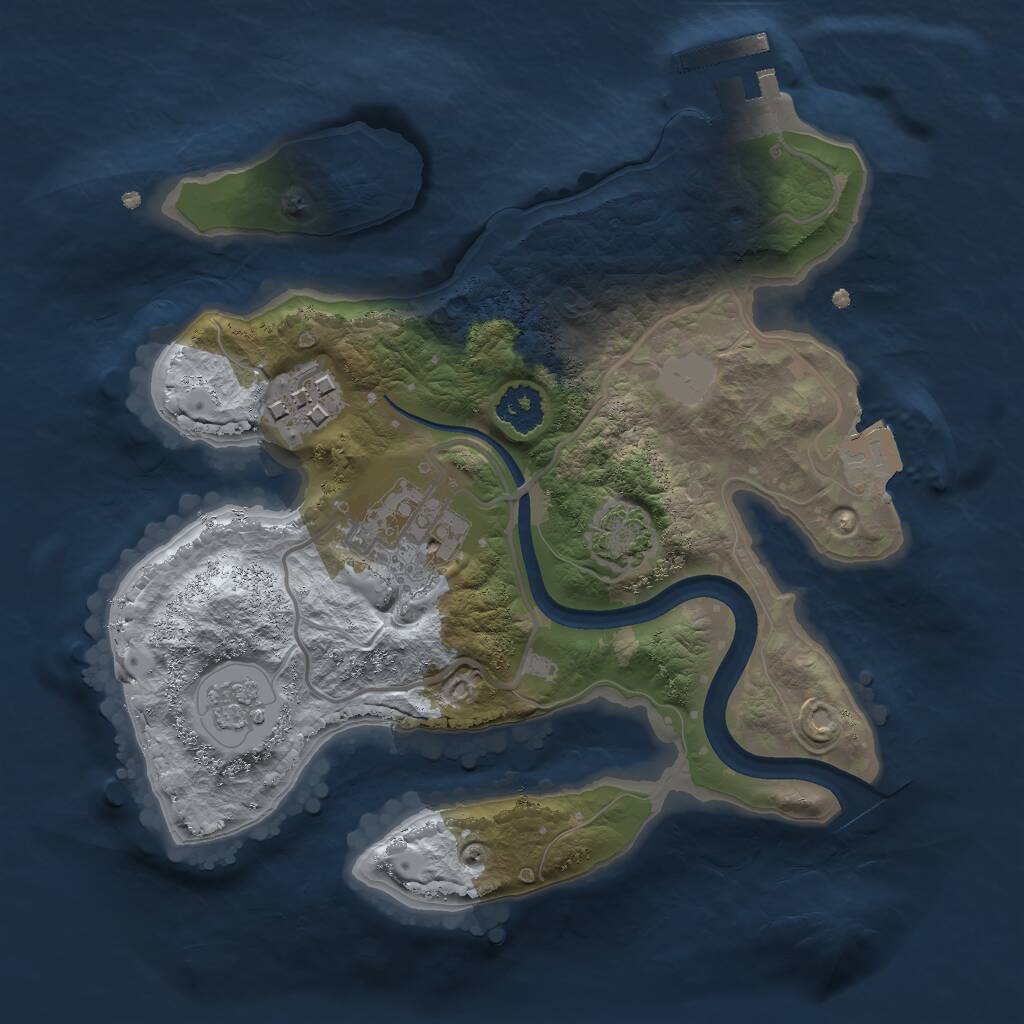 Rust Map: Procedural Map, Size: 2200, Seed: 74653244, 6 Monuments