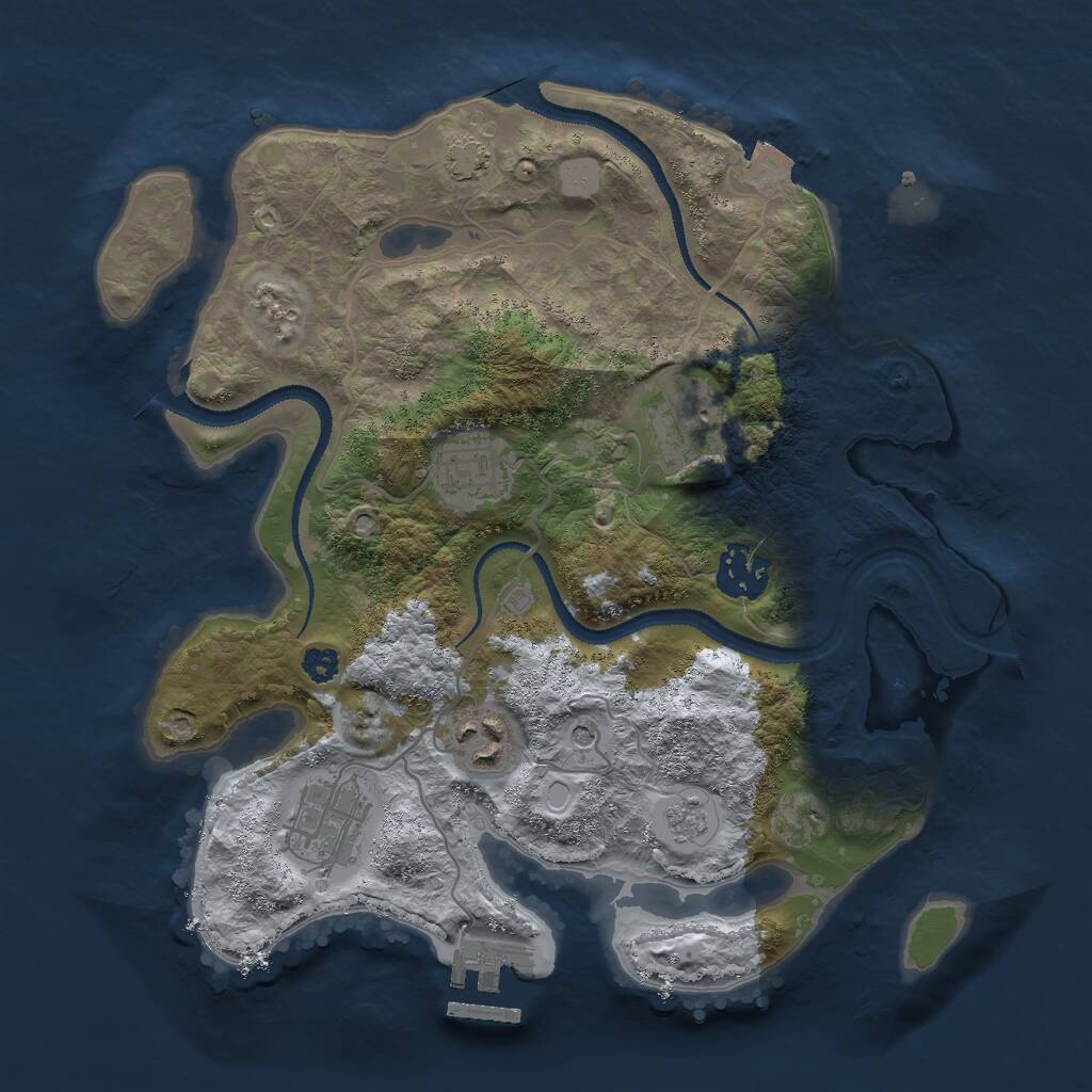 Rust Map: Procedural Map, Size: 3000, Seed: 931167171, 10 Monuments