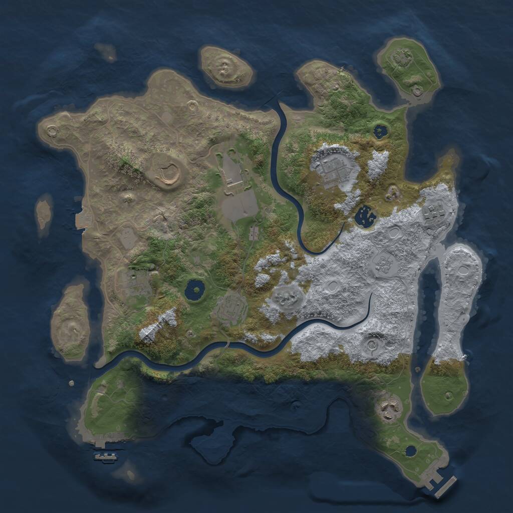 Rust Map: Procedural Map, Size: 3750, Seed: 78374782, 14 Monuments