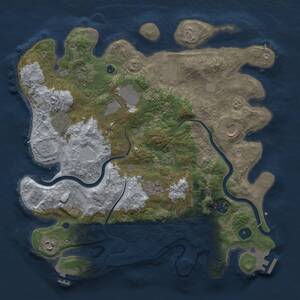 Thumbnail Rust Map: Procedural Map, Size: 3750, Seed: 190811252, 16 Monuments