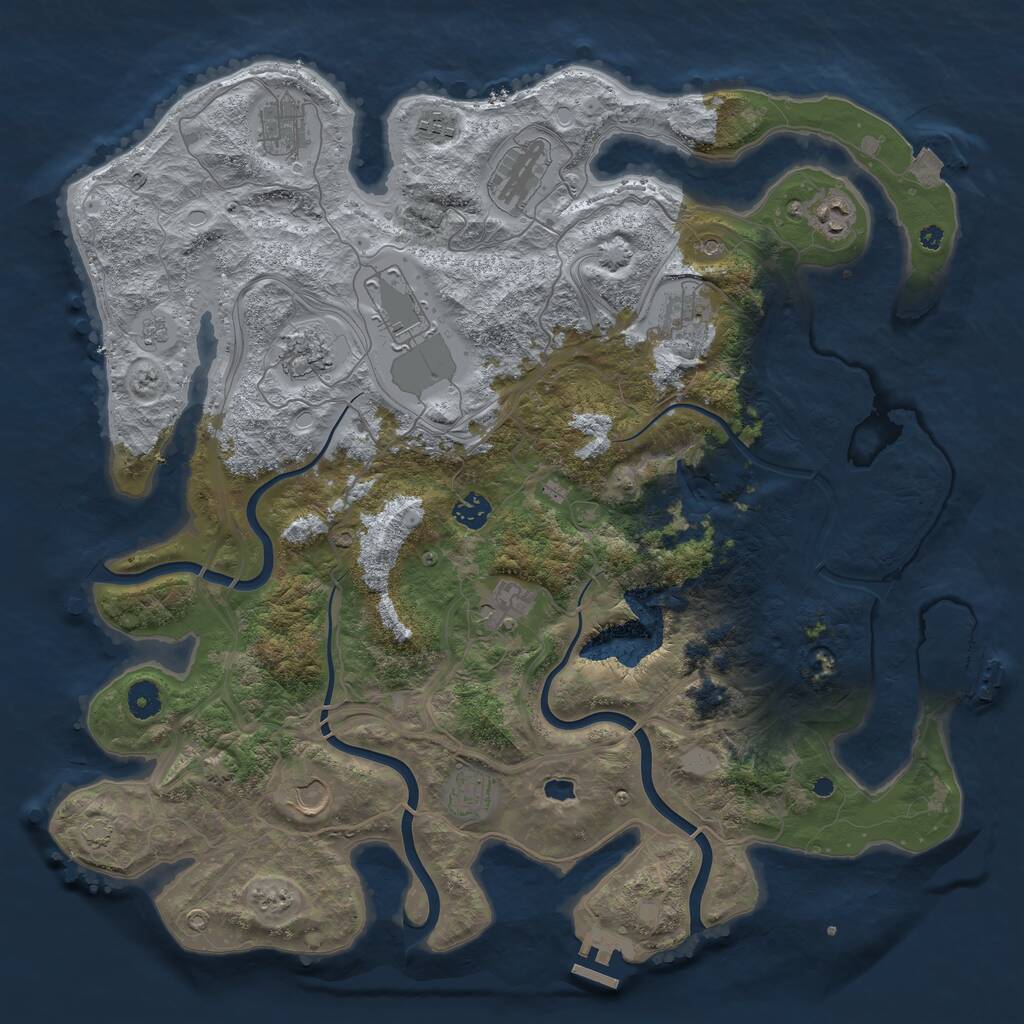 Rust Map: Procedural Map, Size: 4300, Seed: 367905097, 17 Monuments