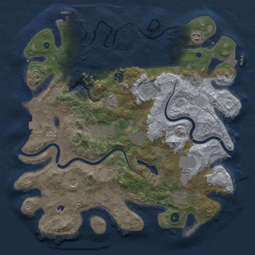 Rust Map: Procedural Map, Size: 4000, Seed: 749322306, 15 Monuments