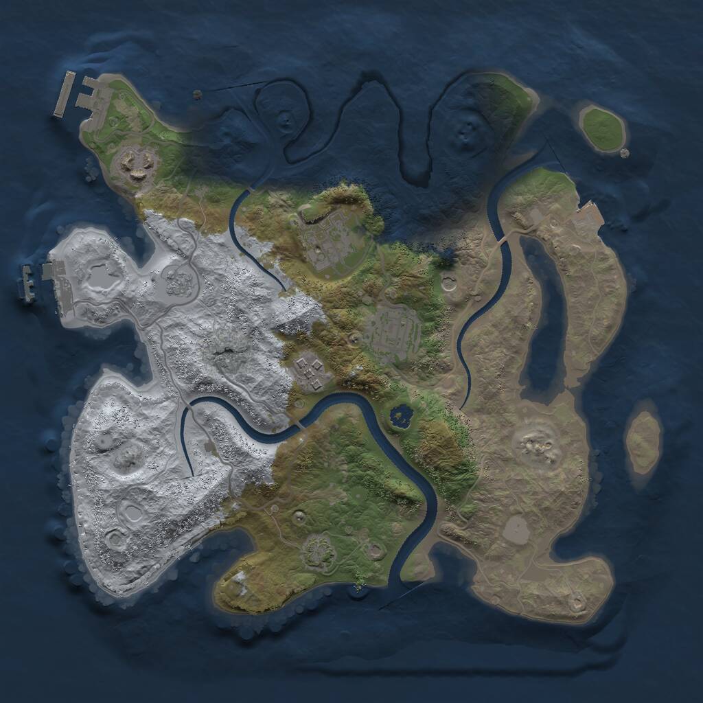 Rust Map: Procedural Map, Size: 3000, Seed: 232432, 10 Monuments