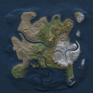 Thumbnail Rust Map: Procedural Map, Size: 2700, Seed: 1769688129, 6 Monuments