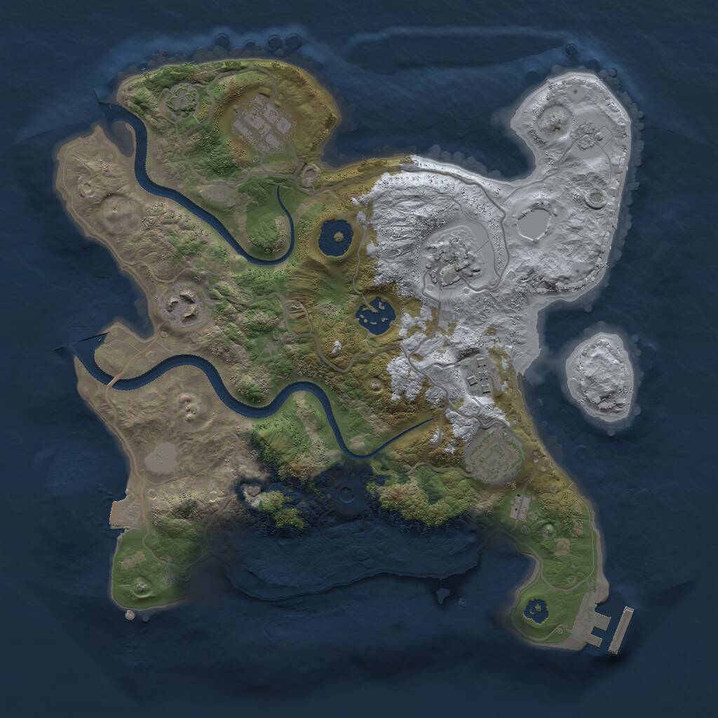 Rust Map: Procedural Map, Size: 3000, Seed: 25582, 11 Monuments