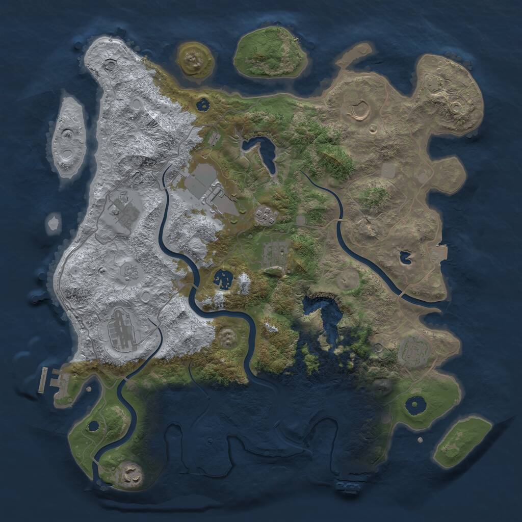 Rust Map: Procedural Map, Size: 4000, Seed: 772668127, 15 Monuments