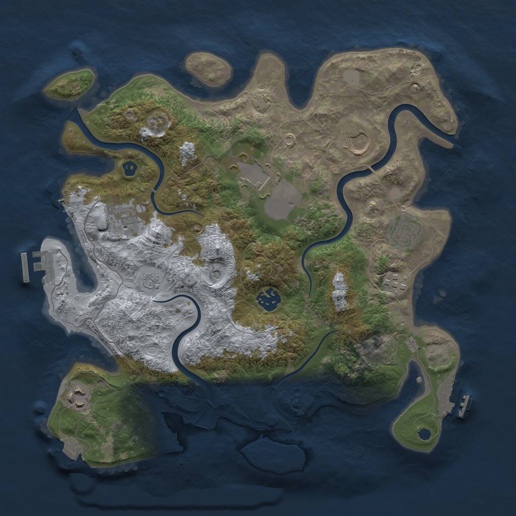 Rust Map: Procedural Map, Size: 3500, Seed: 13602, 13 Monuments