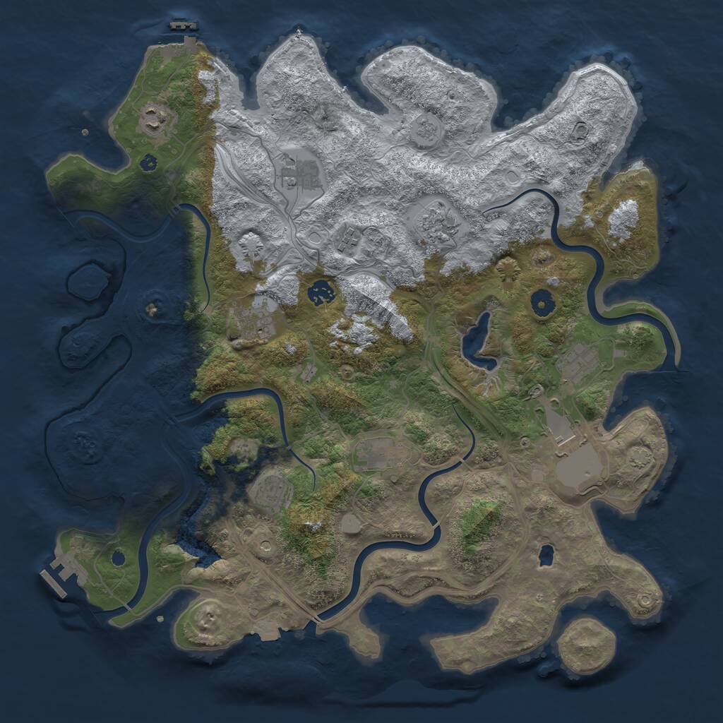 Rust Map: Procedural Map, Size: 4250, Seed: 2912026, 16 Monuments