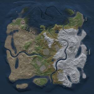 Thumbnail Rust Map: Procedural Map, Size: 3750, Seed: 1325358296, 15 Monuments
