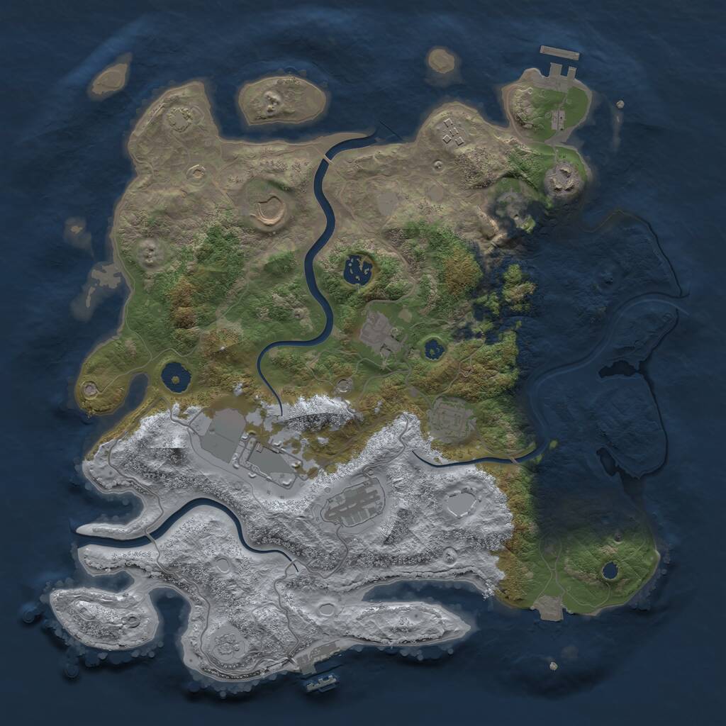 Rust Map: Procedural Map, Size: 3750, Seed: 1809112261, 15 Monuments