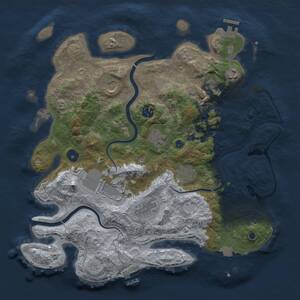 Thumbnail Rust Map: Procedural Map, Size: 3750, Seed: 1809112261, 15 Monuments