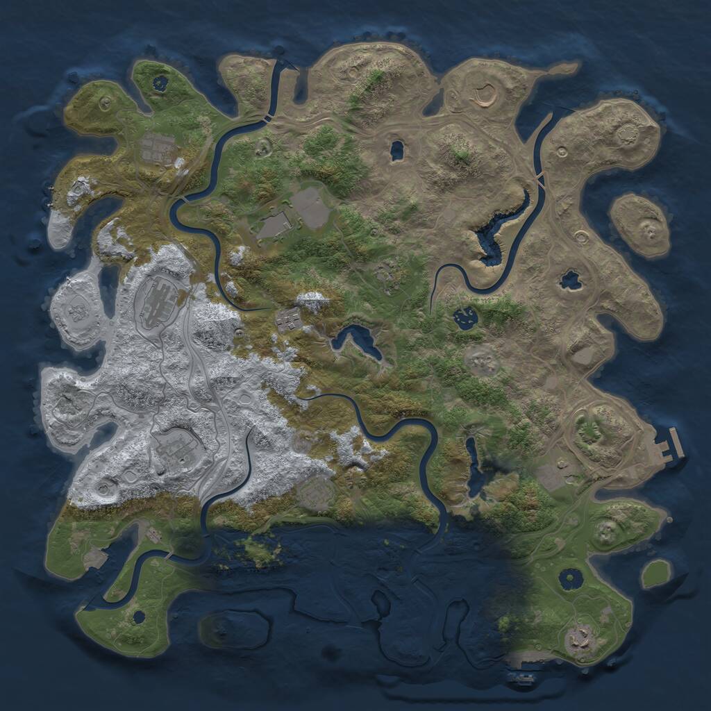 Rust Map: Procedural Map, Size: 4600, Seed: 359300150, 17 Monuments