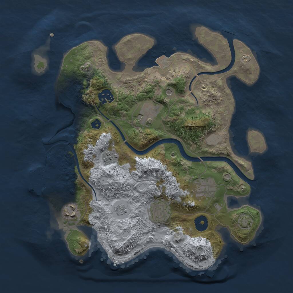 Rust Map: Procedural Map, Size: 3000, Seed: 2105816, 11 Monuments