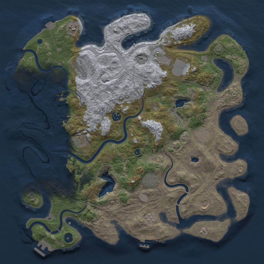 Rust Map: Procedural Map, Size: 4250, Seed: 136422, 15 Monuments