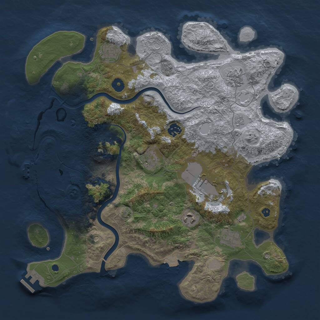 Rust Map: Procedural Map, Size: 3750, Seed: 1378501213, 14 Monuments