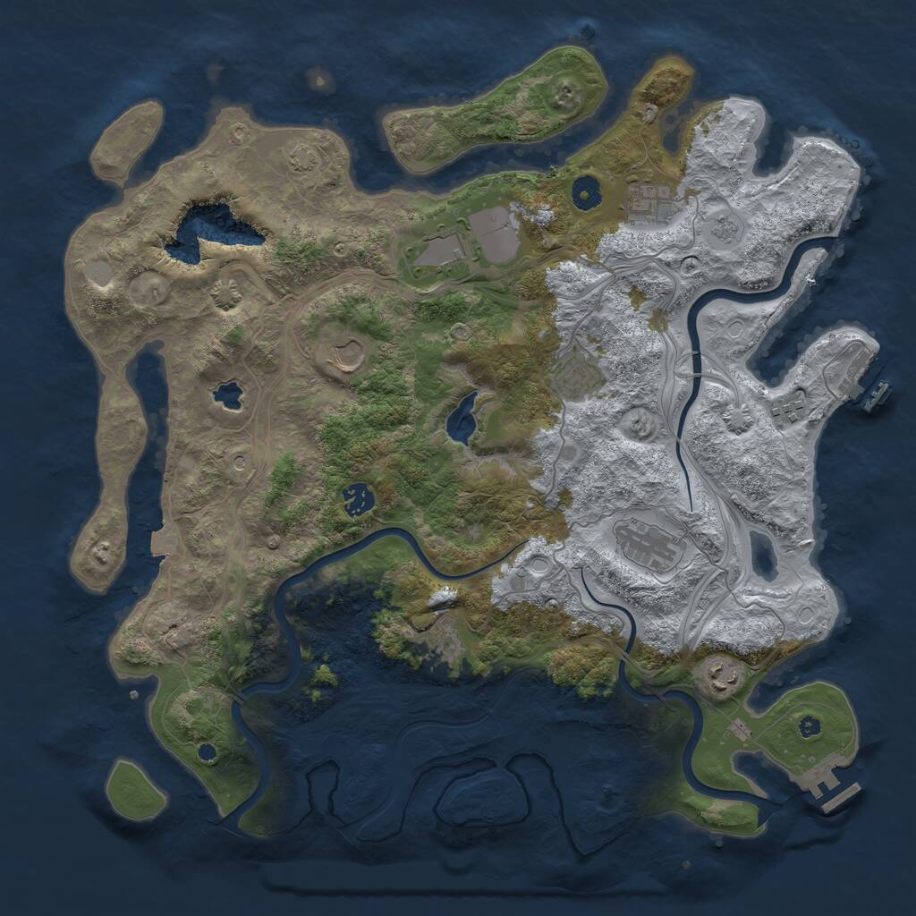 Rust Map: Procedural Map, Size: 4250, Seed: 1060302578, 15 Monuments