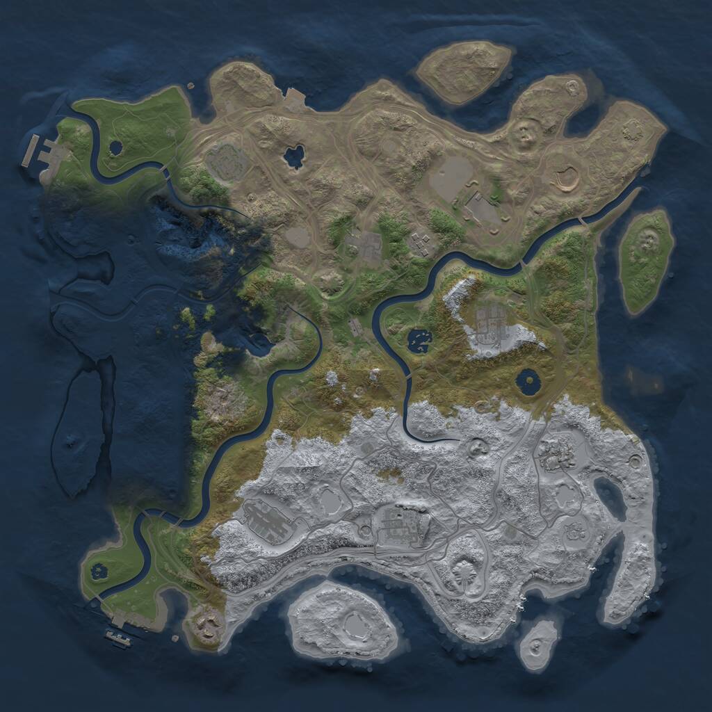 Rust Map: Procedural Map, Size: 4250, Seed: 1799660596, 17 Monuments
