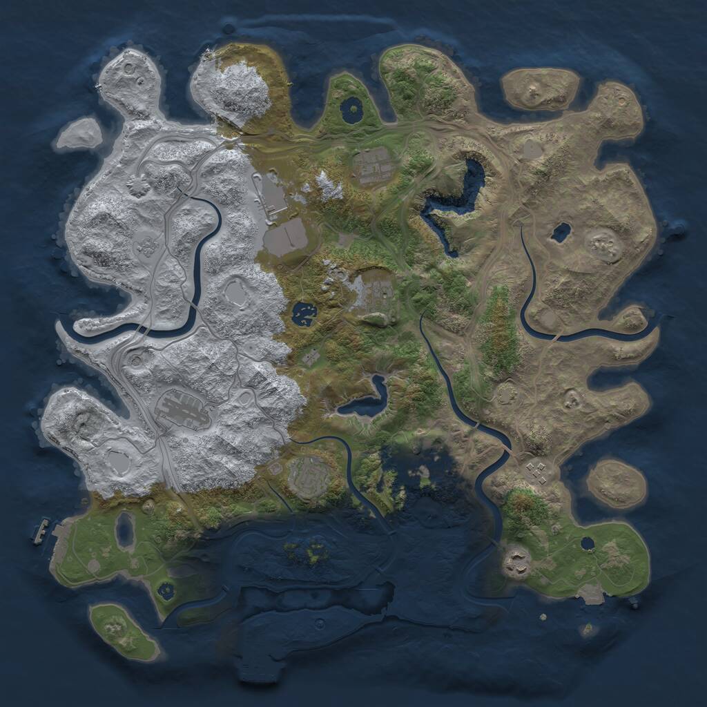 Rust Map: Procedural Map, Size: 4250, Seed: 1287347518, 15 Monuments