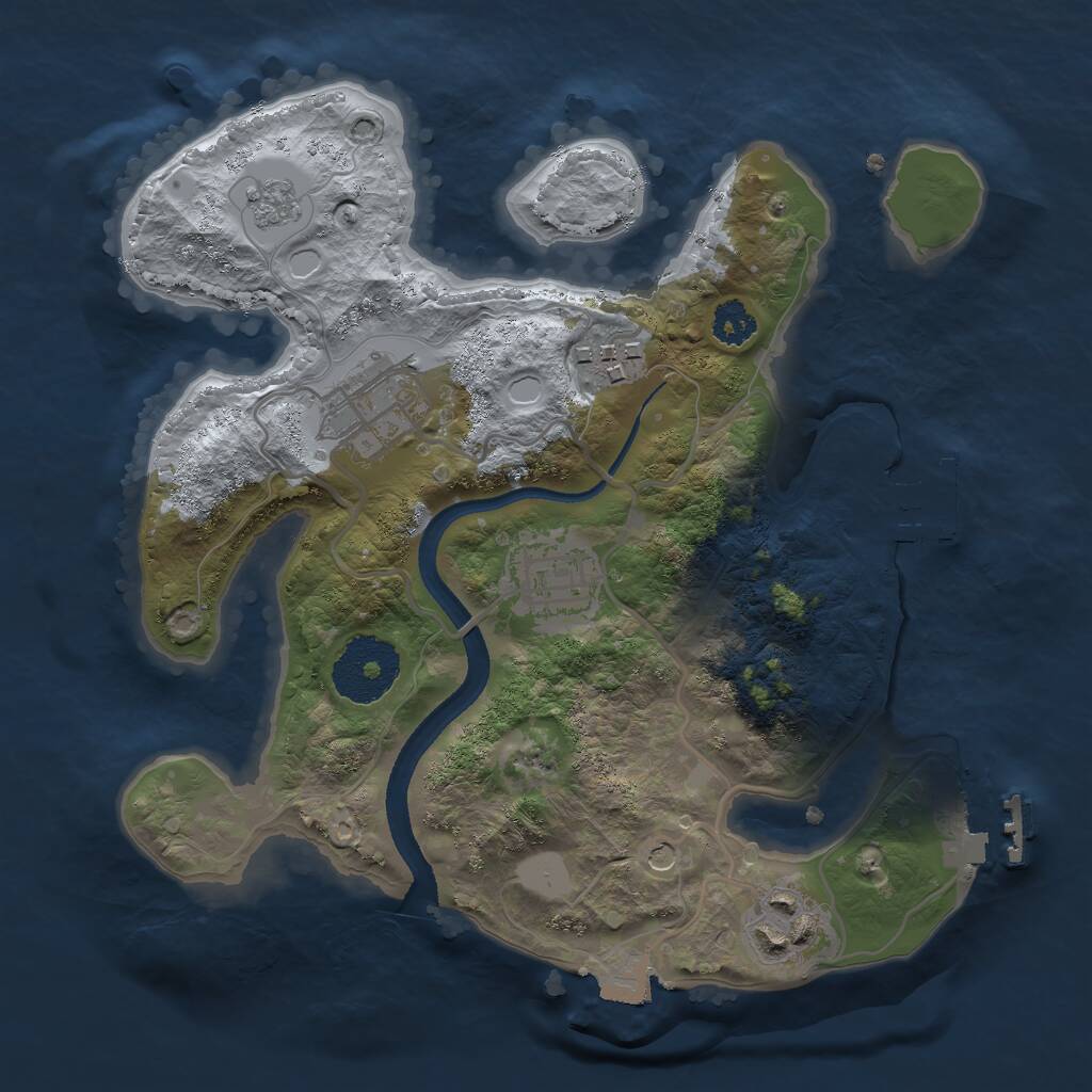 Rust Map: Procedural Map, Size: 2500, Seed: 1554429371, 9 Monuments