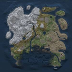 Thumbnail Rust Map: Procedural Map, Size: 3500, Seed: 400368, 15 Monuments