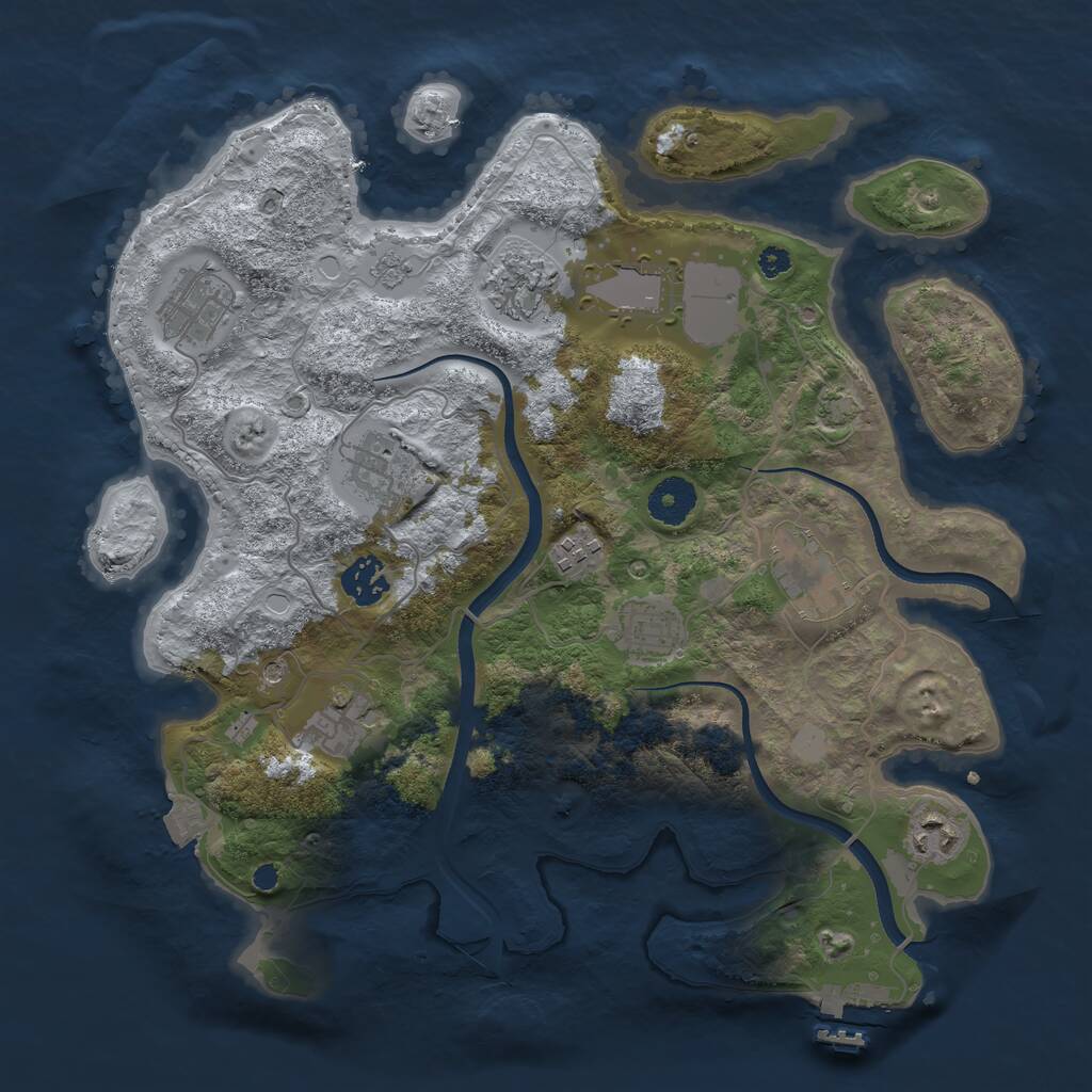 Rust Map: Procedural Map, Size: 3500, Seed: 400368, 15 Monuments