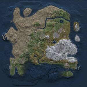 Thumbnail Rust Map: Procedural Map, Size: 3500, Seed: 1256291067, 15 Monuments