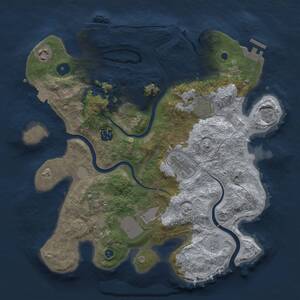 Thumbnail Rust Map: Procedural Map, Size: 3500, Seed: 1998990394, 14 Monuments