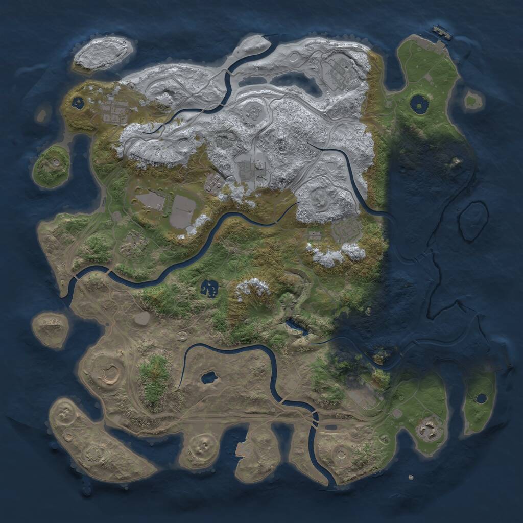 Rust Map: Procedural Map, Size: 4250, Seed: 1103200752, 17 Monuments