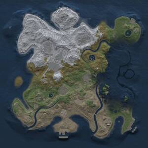 Thumbnail Rust Map: Procedural Map, Size: 3500, Seed: 52705078, 15 Monuments