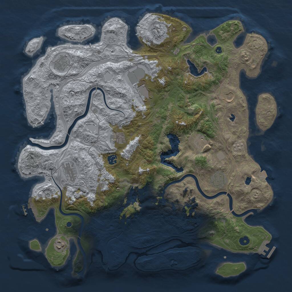 Rust Map: Procedural Map, Size: 4500, Seed: 1796136030, 17 Monuments