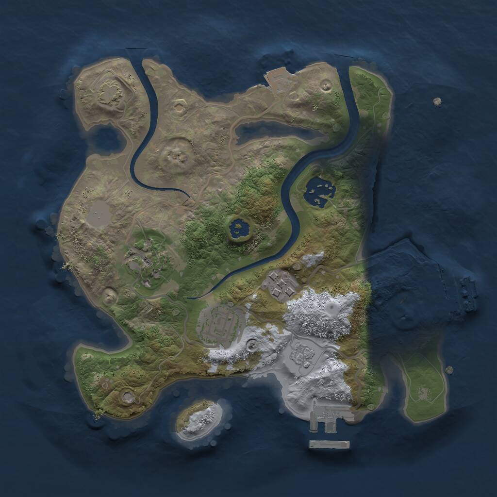 Rust Map: Procedural Map, Size: 2500, Seed: 5000001, 9 Monuments