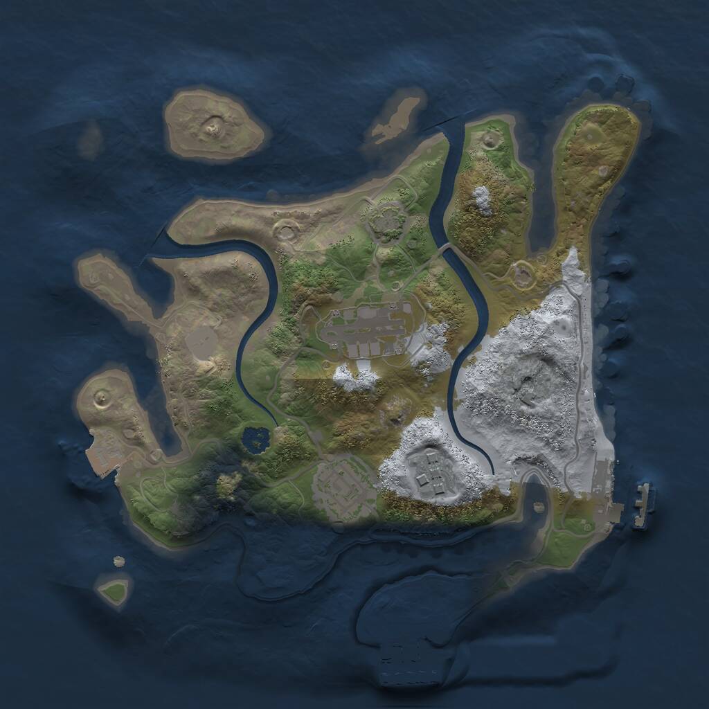 Rust Map: Procedural Map, Size: 2500, Seed: 5000002, 7 Monuments