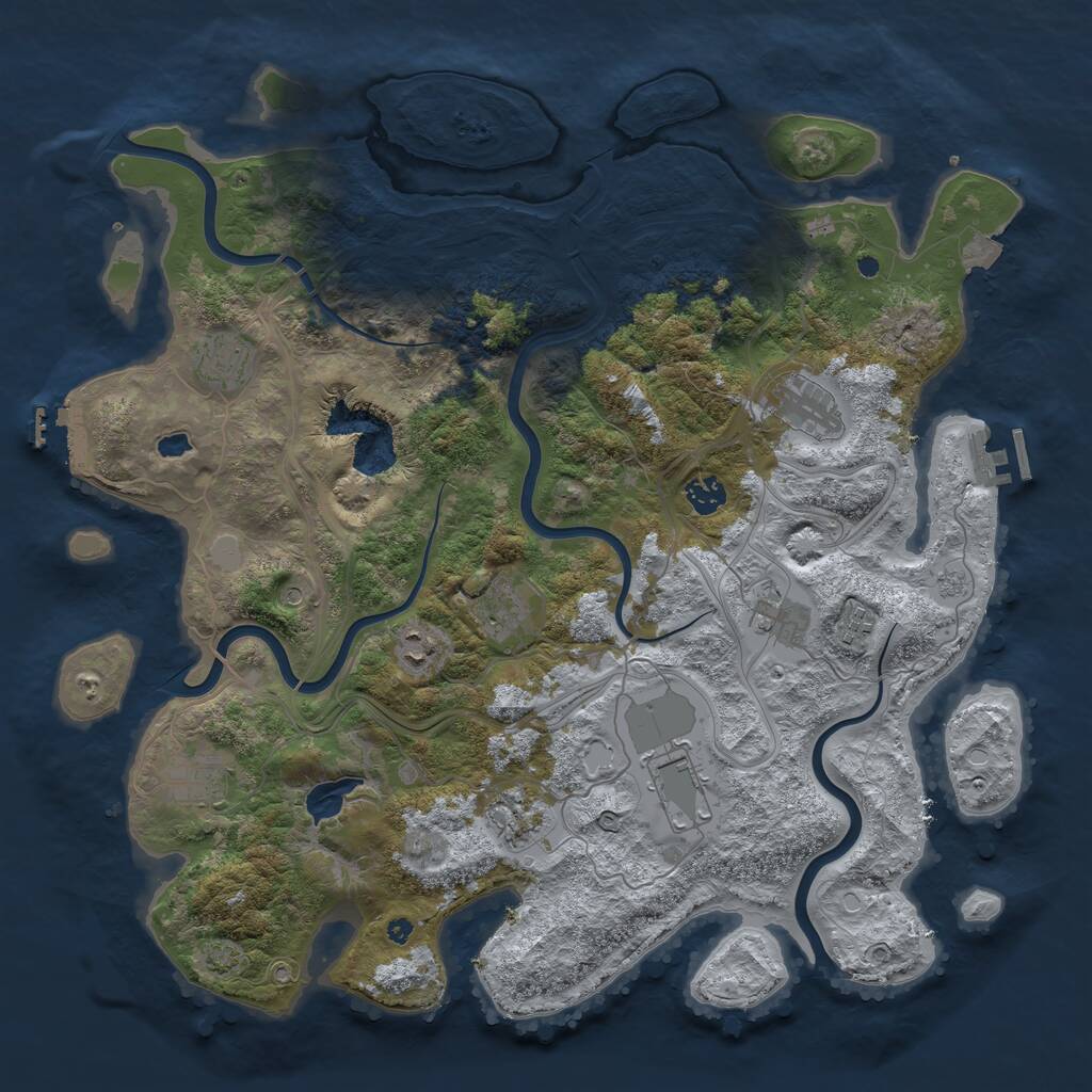 Rust Map: Procedural Map, Size: 4250, Seed: 10297, 16 Monuments
