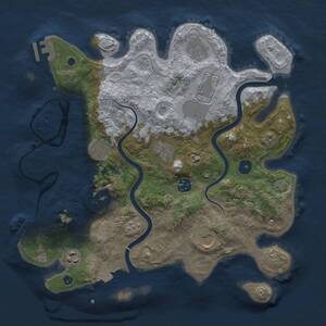 Thumbnail Rust Map: Procedural Map, Size: 3500, Seed: 1323590159, 15 Monuments
