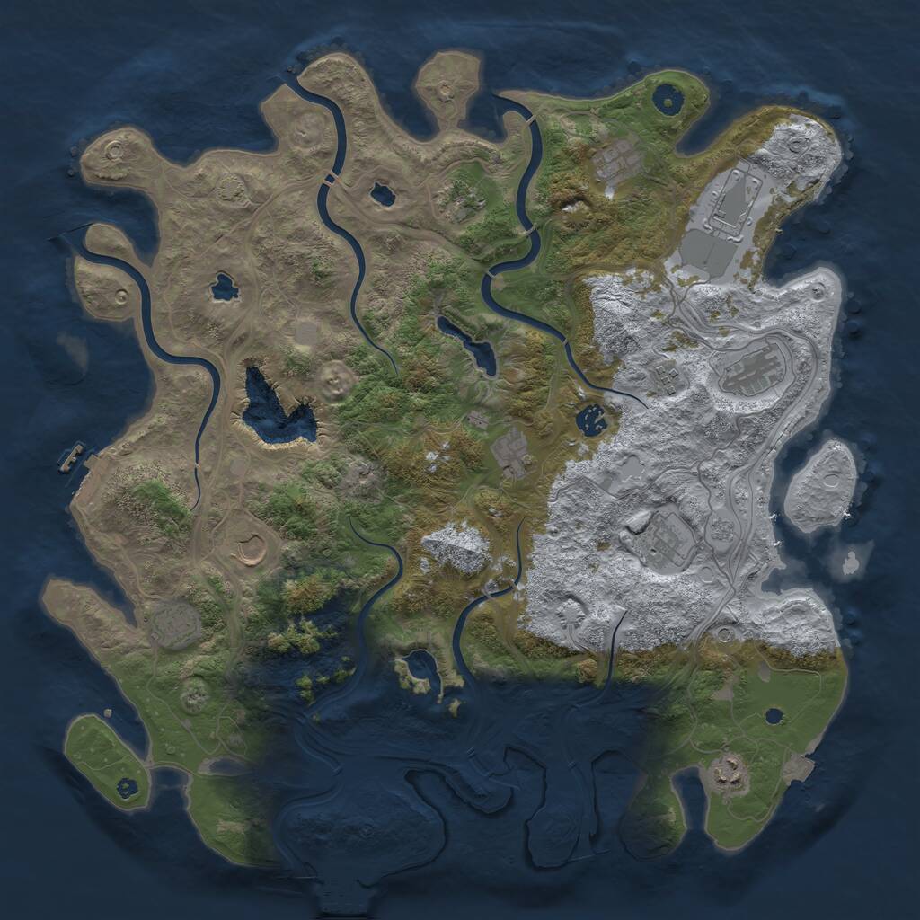 Rust Map: Procedural Map, Size: 4500, Seed: 54659653, 17 Monuments
