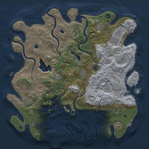 Thumbnail Rust Map: Procedural Map, Size: 4500, Seed: 54659653, 17 Monuments