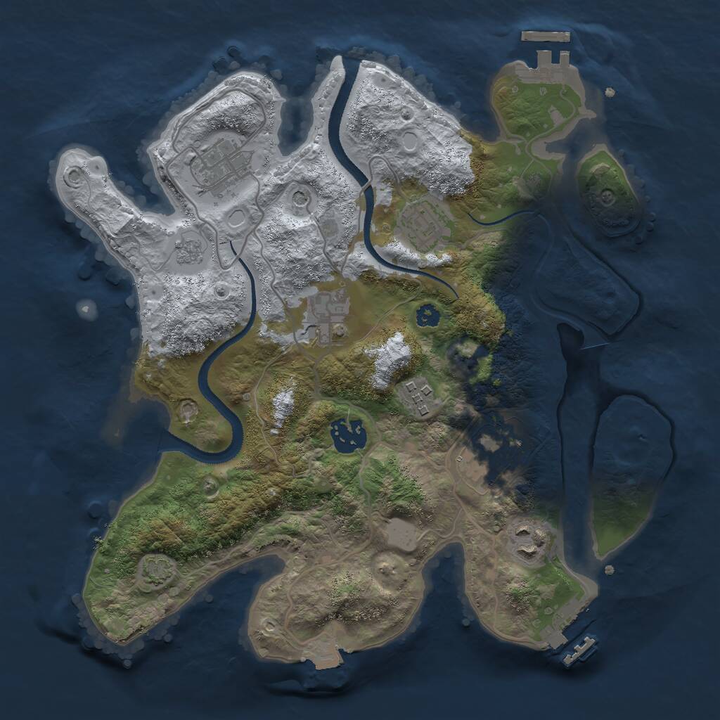 Rust Map: Procedural Map, Size: 3000, Seed: 19810427, 13 Monuments