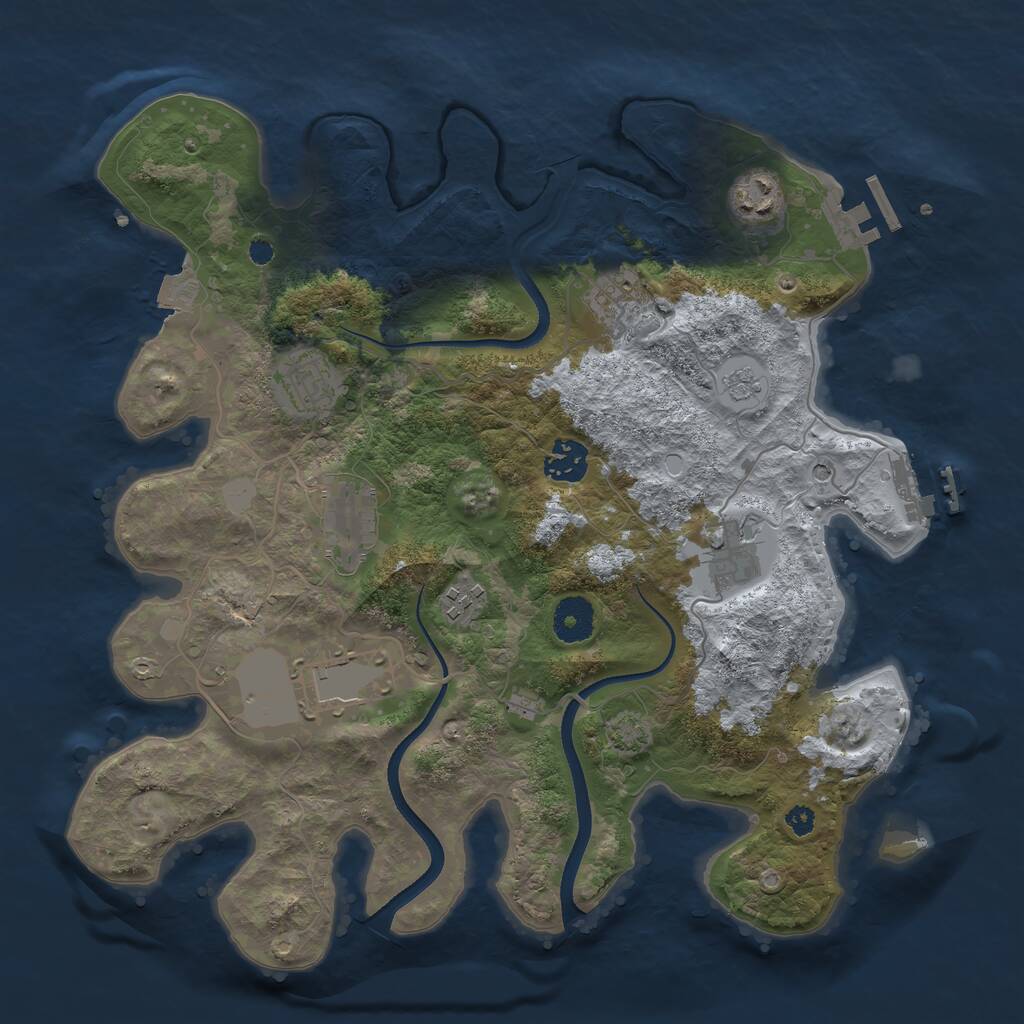 Rust Map: Procedural Map, Size: 3500, Seed: 182757713, 14 Monuments