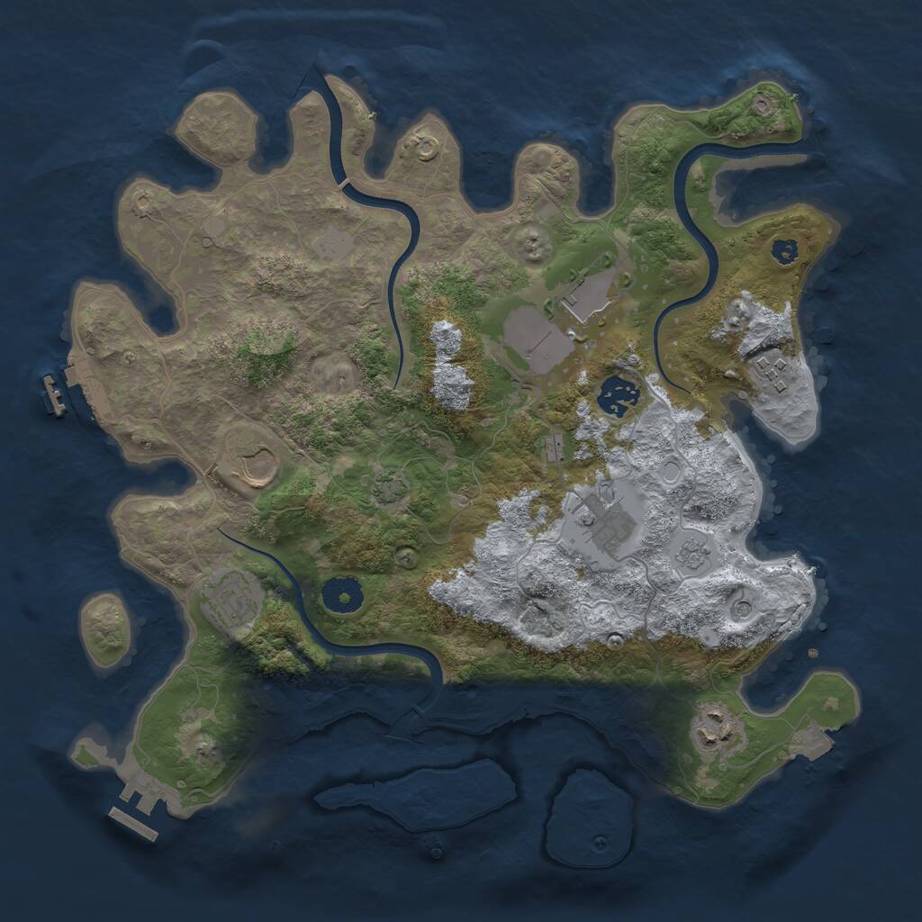 Rust Map: Procedural Map, Size: 3500, Seed: 9220, 13 Monuments