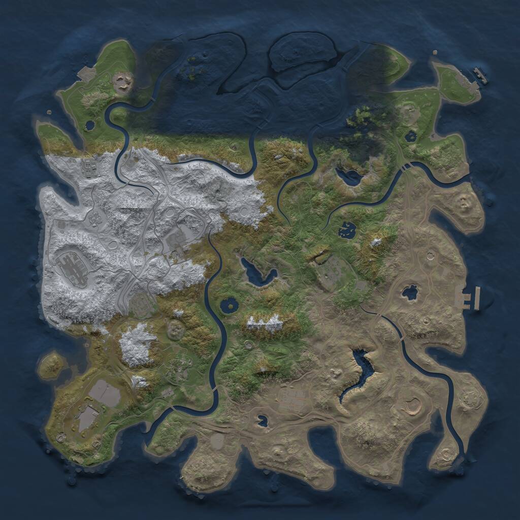 Rust Map: Procedural Map, Size: 4500, Seed: 402243812, 17 Monuments