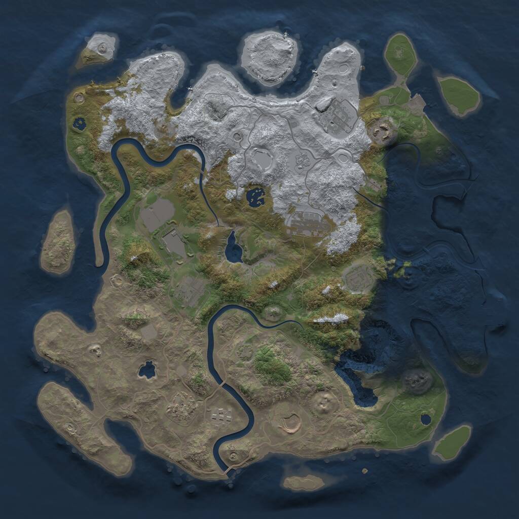 Rust Map: Procedural Map, Size: 4000, Seed: 500673578, 15 Monuments
