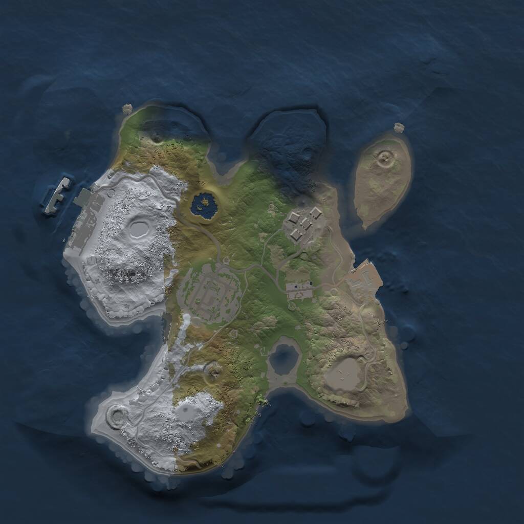 Rust Map: Procedural Map, Size: 2000, Seed: 1022752640, 4 Monuments