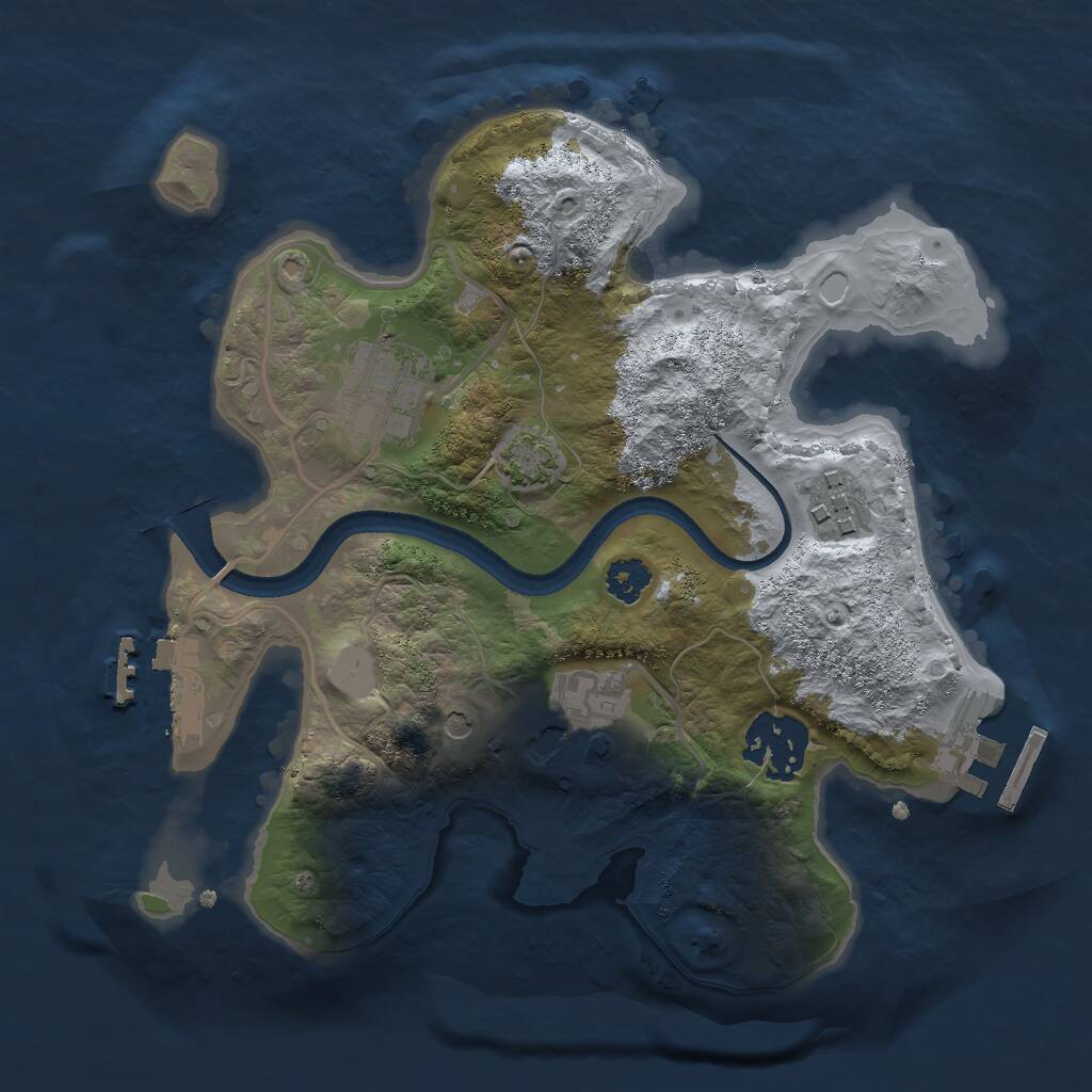 Rust Map: Procedural Map, Size: 2500, Seed: 445875228, 9 Monuments