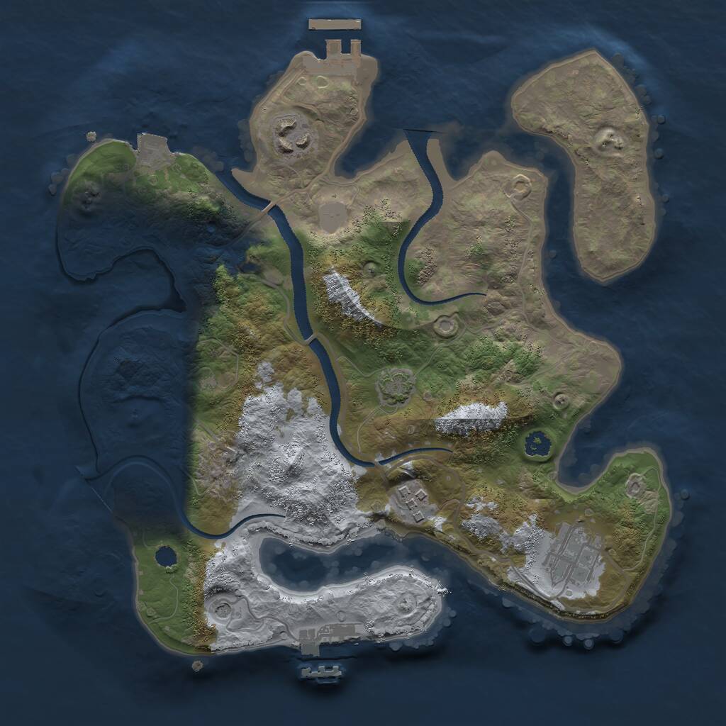 Rust Map: Procedural Map, Size: 2800, Seed: 2032313851, 8 Monuments