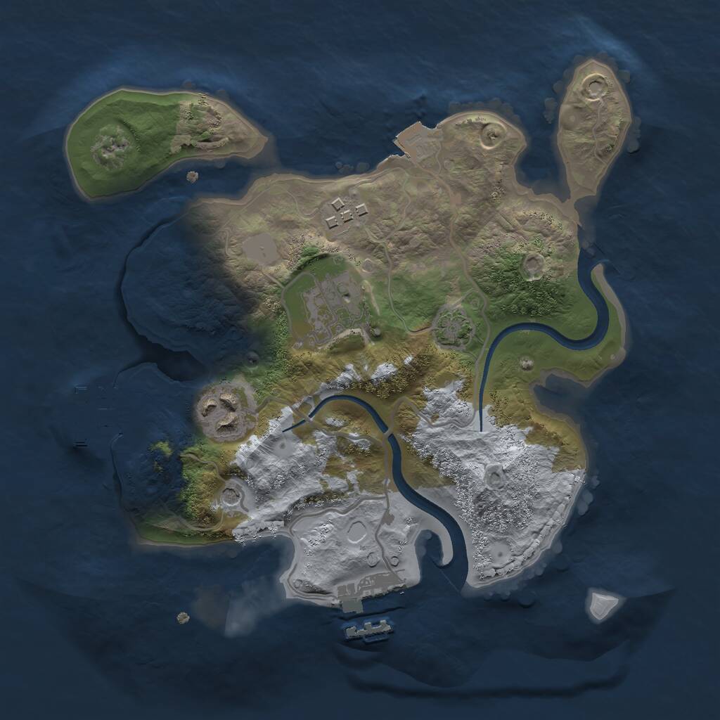 Rust Map: Procedural Map, Size: 2500, Seed: 621977813, 8 Monuments