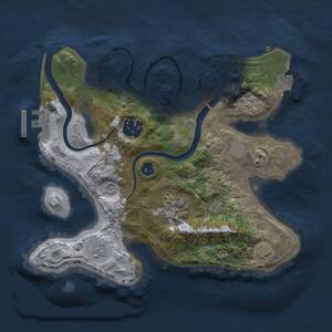 Thumbnail Rust Map: Procedural Map, Size: 2500, Seed: 1205900115, 8 Monuments